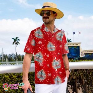 Dragonfly Shaped Christmas Tree Shirt, Christmas Hawaiian Shirt