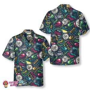 Drink Craft Beer Hawaiian Shirt, Beer Bottle Cap Patterns Shirt, Best Gift For Beer Lovers