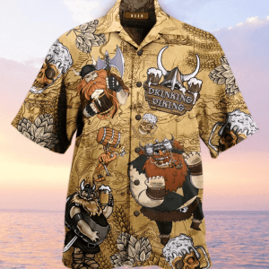 Drinking Beer Viking Trendy Hawaiian Shirt