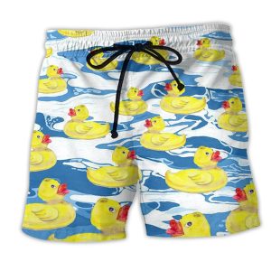 Duck Lovely Duck Funny Style Trendy KLA Hawaiian Beach Shorts