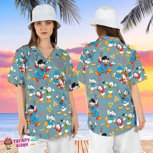 DuckTales Beach Vacation Donald Huey Dewey Louie Hawaiian Shirt