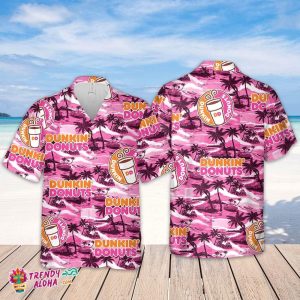 Dunkin Donuts Hawaiian Sea Island Pattern Hawaiian Shirt, Summer Beer Hawaiian Shirt