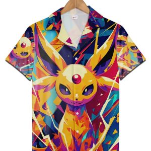 Eevee Evolutions Pokemon Button Up Eeveelution Pokemon Hawaiian Shirt