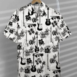 Electric Guitar 3D All Over Printed Hawaii Shirt, Beach Party Matching Shirt For Men/Women, Funny Trendy Hawaiian Shirt, Hawaiian Set Gift,Dad Gift