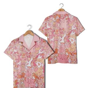 Fairy Type Pokemon Hawaiian Shirt, Pink Pokemon KLA Shirt