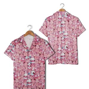 Fairy Type Seamless Pattern Pokemon Button Up Hawaiian Shirt