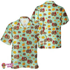 Fall Turkey Thanksgiving Day Pumpkin Unisex Hawaiian Shirt