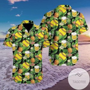 Fantastic Softball Beer Hawaiian Shirt Tropical Elegance Design Style
