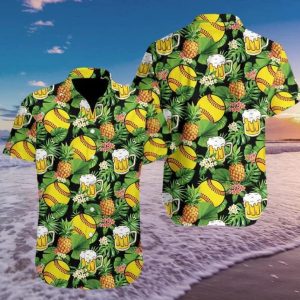 Fastpitch Softballs And Beer Hawaiian Shirt