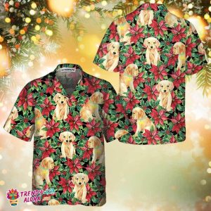 Festive Labrador Retriever Puppy Hawaiian Shirt, Funny Labrador Shirt, Best Christmas Gift