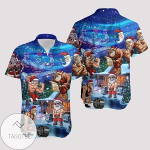 Find Hawaiian Shirts Christmas Workout Santa Muscle