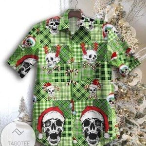 Find Skull Santa Claws Green Christmas Hawaiian Shirts