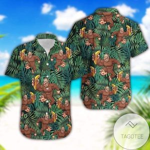 Find Tropical Bigfoot Like Banana Unisex Hawaiian Shirts