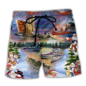 Fishing And Merry Christmas Gift Trendy KLA Hawaiian Beach Shorts