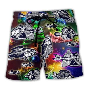 Fishing Love Amazing Christmas Night Trendy KLA Hawaiian Beach Shorts