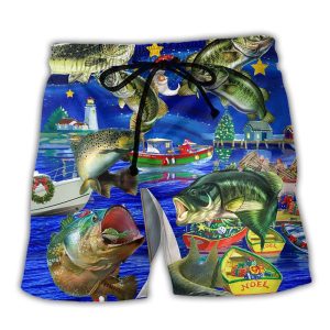 Fishing More Worry Less Christmas Trendy KLA Hawaiian Beach Shorts