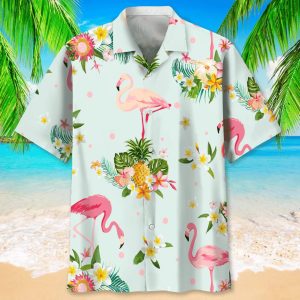 Flamingo Amidst Tropical Plants 3D Hawaiian Shirt Stylish Design