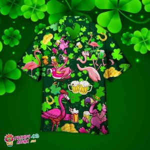 Flamingo And Beer Patrick’S Day Hawaiian KLA Beach Shirt