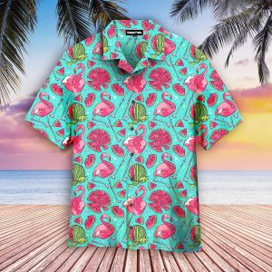 Flamingo And Watermelon Trendy Hawaiian Shirt For KLA Shirt