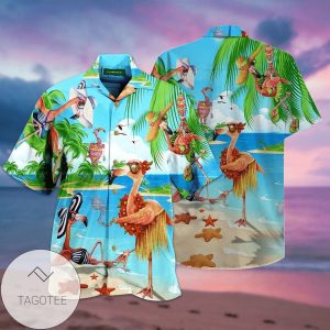 Flamingo Beach Day Design Elegance Hawaiian Shirt Tropical Collection