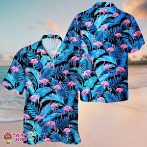 Flamingo Beach Party Unisex Hawaiian Shirt KLA Short Sleeve Casual