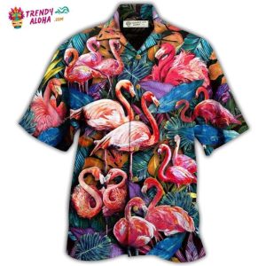 Flamingo Coloful In Tropical Hawaiian Shirt – Trendy KLA