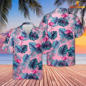 Flamingo Elegant Pattern Displayed Hawaiian Shirt 3D Printed