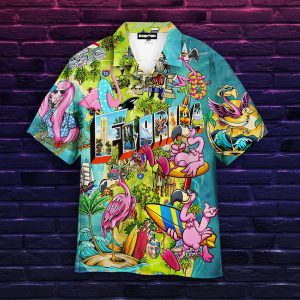 Flamingo Florida Beach Summer Party Hawaiian Shirt For