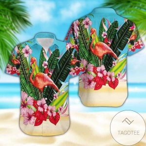 Flamingo Flowers Elegance Design Hawaiian Shirt Exclusive Tropical Style