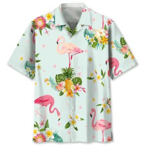 Flamingo Flowers Trendy Hawaiian Shirt