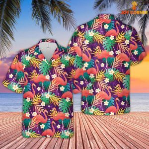 Flamingo Graceful Pattern Displayed Classic Hawaiian Shirt 3D