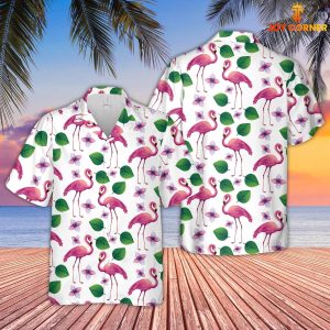 Flamingo Graceful Pattern Displayed Hawaiian Shirt 3D Print