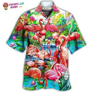 Flamingo Green Slow Down Enjoy The Moment Hawaiian Shirt – Trendy KLA