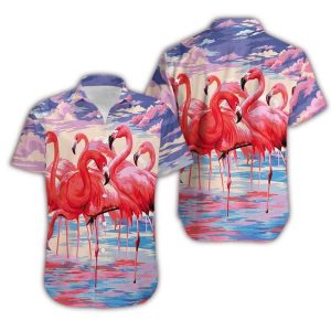 Flamingo Hawaii Shirt Flamingo Cloud Trendy Hawaiian Shirt Flamingo KLA Shirt