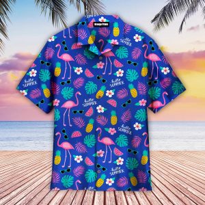 Flamingo Hello Summer Trendy Hawaiian Shirt For KLA Shirt