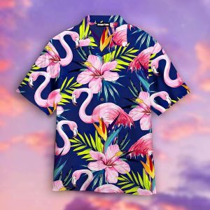 Flamingo Hibiscus Trendy Hawaiian Shirt For