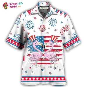 Flamingo Independence Day Star America Hawaiian Shirt – Trendy KLA