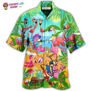 Flamingo Let’S Get Flocked Up Hawaiian Shirt – Trendy KLA