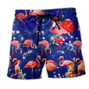 Flamingo Love Life Pink Trendy KLA Hawaiian Beach Shorts