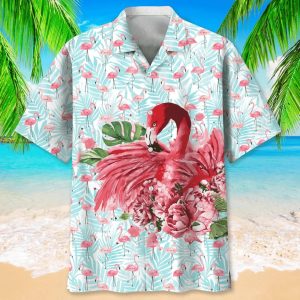 Flamingo Patterns Gracefully Spread Hawaiian Shirt Design