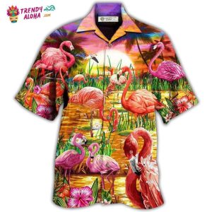 Flamingo Romantic Sunset With Flamingo Hawaiian Shirt – Trendy KLA