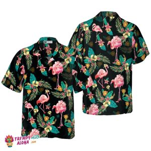 Flamingo Tropical Pattern V2 Hawaiian Shirt