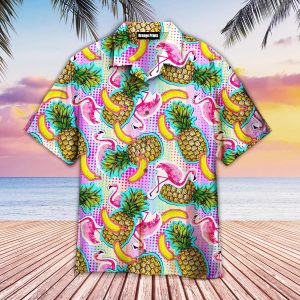 Flamingo With Summer Fruits Trendy Hawaiian Shirt
