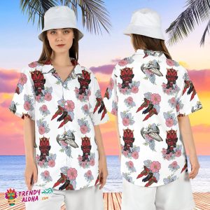 Floral Darth Maul Dark Side Sith Lord Star Wars Hawaiian Tee