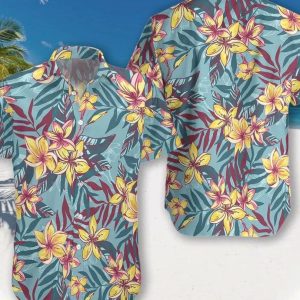 Floral Flower Trendy Hawaiian Shirt, Colorful Tropical Hawaii Shirt, Tropical Hawaii Shirt, Hawaiian Set Gift, Funny Trendy Hawaiian Shirt, Dad Gift.