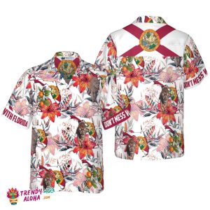 Florida Panther And Orange Blossom Hawaiian Shirt