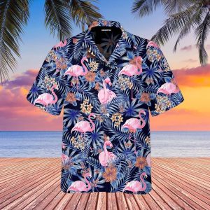 Flower Pink Flamingo Summer Trendy Hawaiian Shirt For