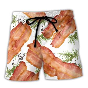 Food Bacon Funny Style Trendy KLA Hawaiian Beach Shorts