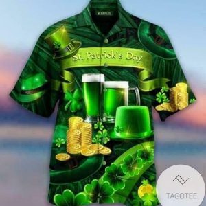 Full Green Beer St Patricks Day Green Hawaiian Shirts