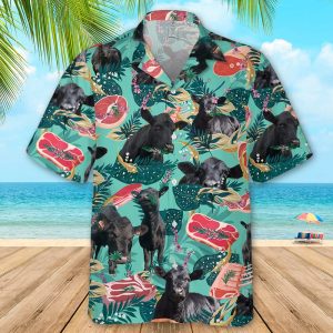 Funny Angus Cattle Beef Trendy Hawaiian Shirt Cattle Beach Shirt